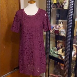 ❤️❤️❤️BCBG GENERATION WINE LACE DRESS M